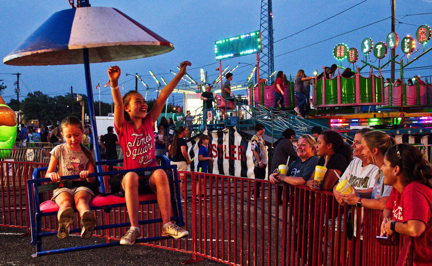 The carnival rides were popular among all ages.